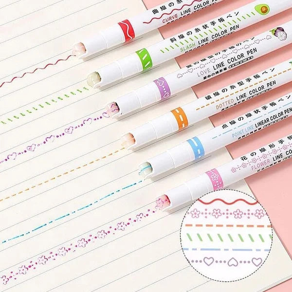 Colored Highlighter Pens 6Pcs Flownwing Flair Pens With 6